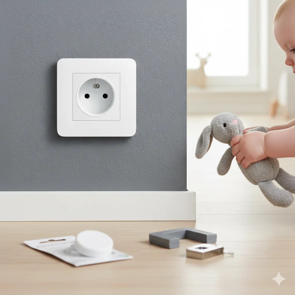 Protection prise électrique bébé discrète et sécurisée dans chambre d'enfant