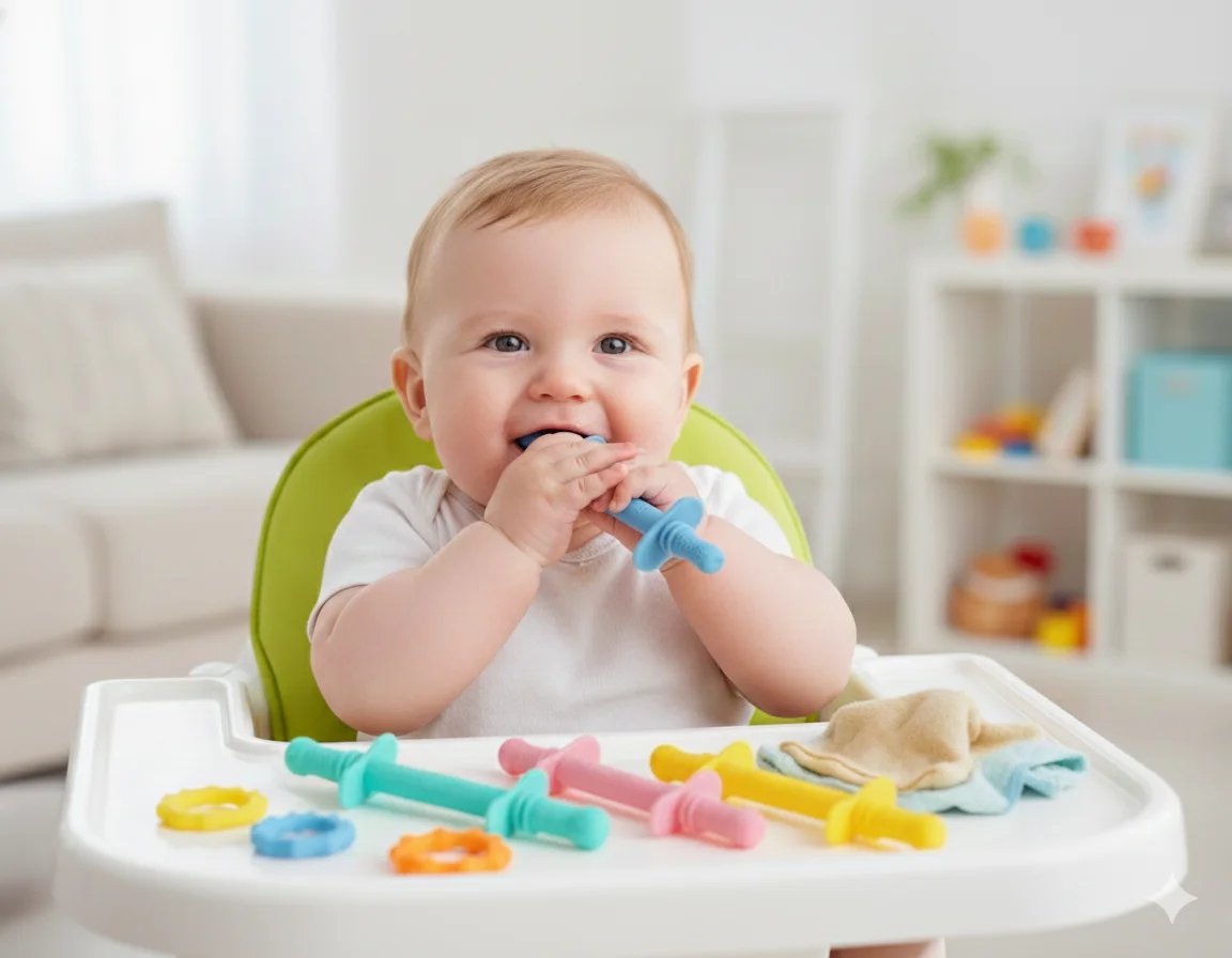 Anneau de dentition bébé alternatif -- tube de dentition Kebyco